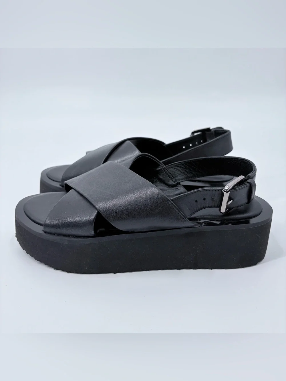 Anthropologie Maeve Black Chrissy Platform Sandals
